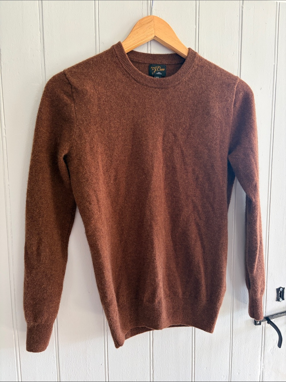 J.Crew 100% Cashmere Crewneck Knit Sweater - Heathered Brown - Size XS
